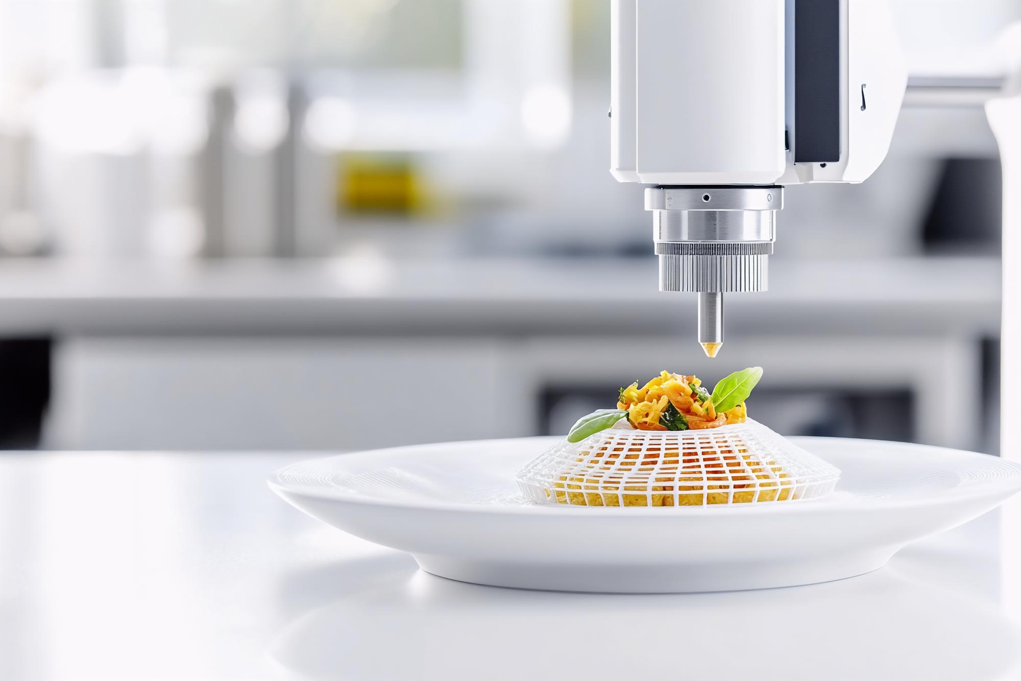 Nowoczesne przygotowanie potrawy na stole laboratoryjnym